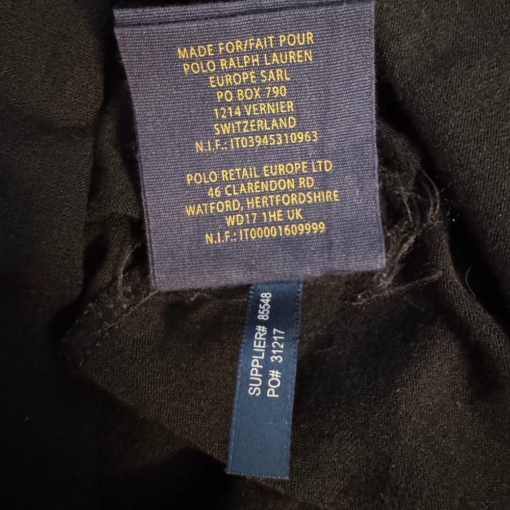 Rugby Ralph Lauren Small Black Wool Sweater Dress with Suede Shoulder Patches - Picture 3 of 4